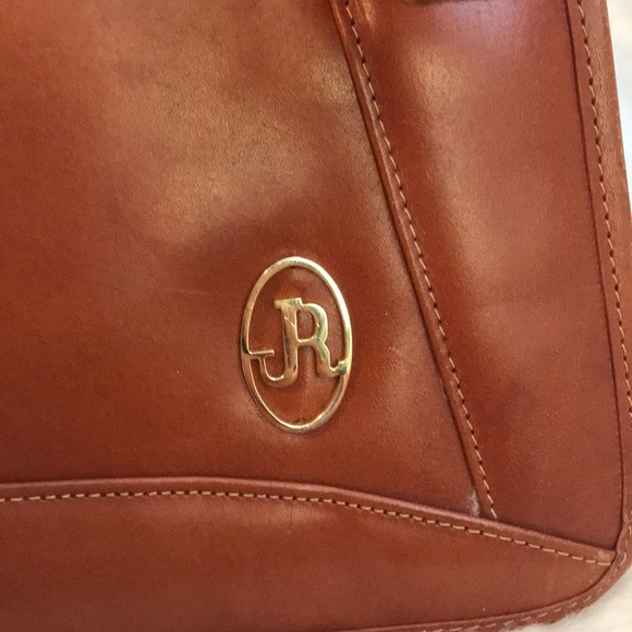 Cognac brown vintage JR leather hand bag/purse - Picture 5 of 14